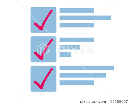 Check mark Red pen Answer Questionnaire Illustration Check mark Red pen Answer Questionnaire Illustration 92589697