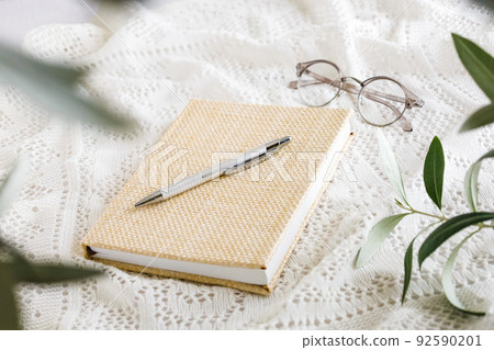 Natural rattan cover notebook 92590201