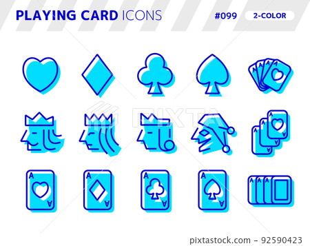 撲克牌相關的雙色風格圖標集_099 撲克牌相關的雙色風格圖標集_099 92590423