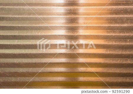 Corrugated Grey Metal Silver Pattern Steel White Texture Iron Background With Sunlight Orange Glare Bright 92591290