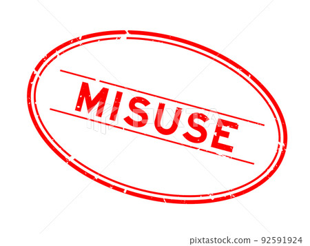 Grunge red misuse word oval rubber seal stamp on white background Grunge red misuse word oval rubber seal stamp on white background 92591924