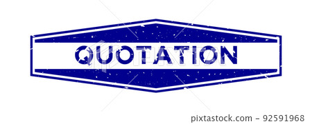 Grunge blue quotation word hexagon rubber seal stamp on white background Grunge blue quotation word hexagon rubber seal stamp on white background 92591968