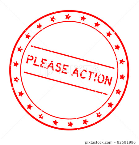 Grunge red please action word round rubber seal stamp on white background Grunge red please action word round rubber seal stamp on white background 92591996