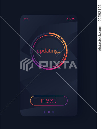 progress screen, mobile app interface, ui design - Stock Illustration ...