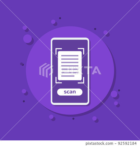 document scanning in mobile app vector icon 92592184