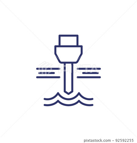 well drilling, a water borehole line icon 92592255