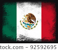 Mexico Flag design composition of exploding powder and paint, isolated on a black background for copy space. Colorful abstract dust particles explosion. World cup 2022 football symbol for printing 92592695