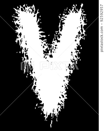Metal music band's font.White letter with smudges on black background. 92592957