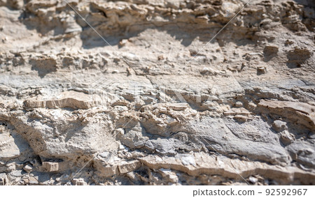 Close up view of limestone at Monument Rocks in Grove County, Kansas. The chalk rock formation is a listed National Natural Landmark. Close up view of limestone at Monument Rocks in Grove County, Kansas. The chalk rock formation is a listed National Natural Landmark. 92592967