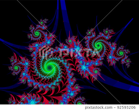 abstract bright multicolor linear pattern, color graphics, background, design 92593206