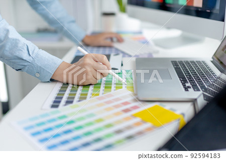 Professional development programmers are choosing color schemes to decorate their website or application to be attractive, Write information or code for the website, HTML, Javascript, Color tone. Professional development programmers are choosing color schemes to decorate their website or application to be attractive, Write information or code for the website, HTML, Javascript, Color tone. 92594183