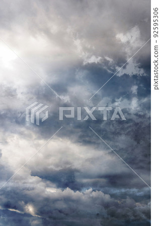 Gloomy cloudscape background.Dusk sky view. Gloomy cloudscape background.Dusk sky view. 92595306