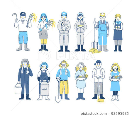 各種農業工人 12 男女套裝 92595985