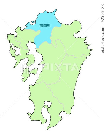 Fukuoka Prefecture Kyushu region blue 92596188