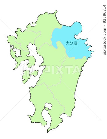 大分縣九州地區藍色 92596214