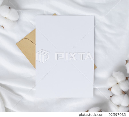 Blank greeting card with envelopes for greeting, wedding cards, birthday card, Mockup for design Blank greeting card with envelopes for greeting, wedding cards, birthday card, Mockup for design 92597083