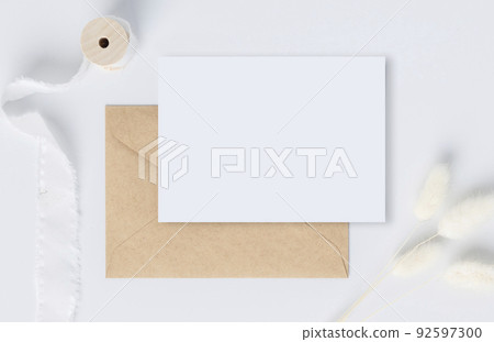 Blank greeting card with envelopes for greeting, wedding cards, birthday card, Mockup for design Blank greeting card with envelopes for greeting, wedding cards, birthday card, Mockup for design 92597300