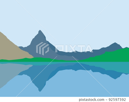顛倒的馬特宏峰 riffelsee 剪影 顛倒的馬特宏峰 riffelsee 剪影 92597392