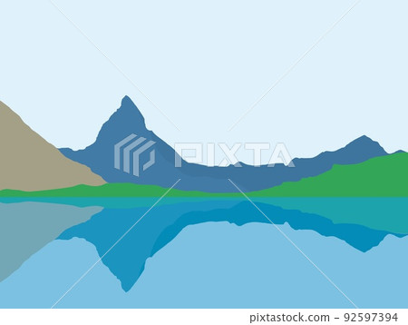 顛倒的馬特宏峰 riffelsee 剪影 92597394