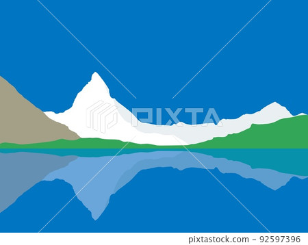 顛倒的馬特宏峰 riffelsee 剪影 顛倒的馬特宏峰 riffelsee 剪影 92597396