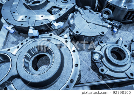 Spare parts for agricultural machines. Abstract industrial background 92598100