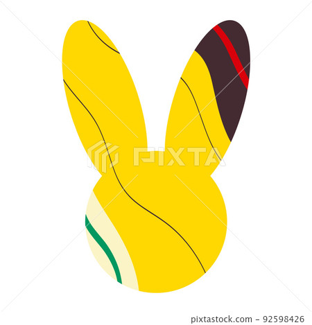 Silhouette of a rabbit head with an abstract pattern 92598426