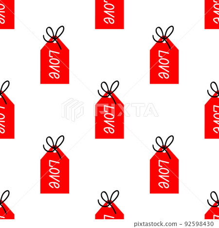 seamless background with the tag with the inscription love 92598430