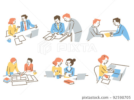 People who have business meetings_set_color 92598705