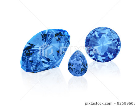 Blue dazzling diamonds on a white background Blue dazzling diamonds on a white background 92599603