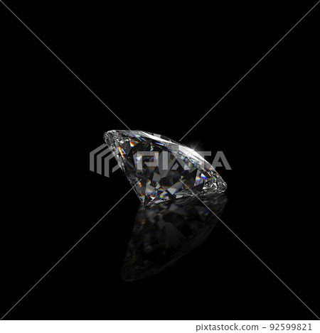 Dazzling diamond on black background. 3D render Dazzling diamond on black background. 3D render 92599821
