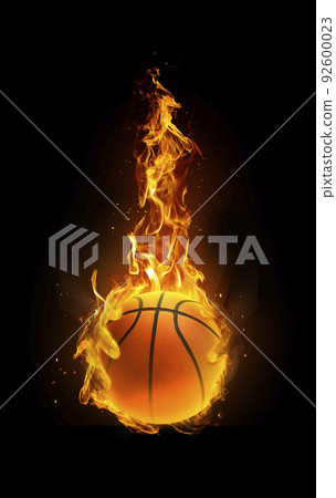 basketball, fire in hand black background basketball, fire in hand black background 92600023