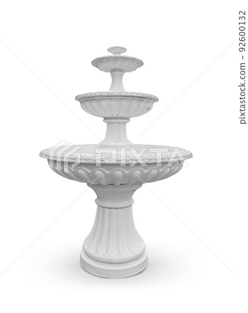 Vintage courtyard fountain isolated on white with clipping path Vintage courtyard fountain isolated on white with clipping path 92600132