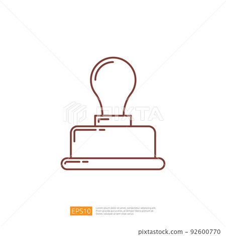 Ink Stamp Vector Line Icon Ink Stamp Vector Line Icon 92600770