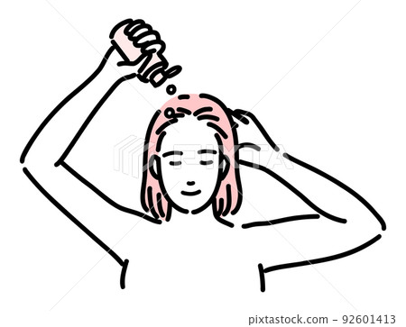 年輕女子洗頭 92601413