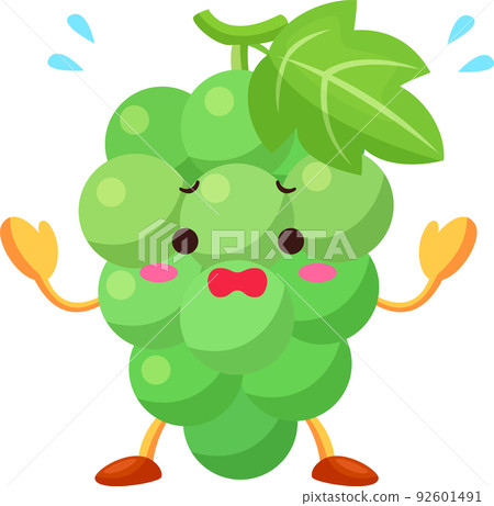 Illustration of a cute muscat character who is impatient 92601491