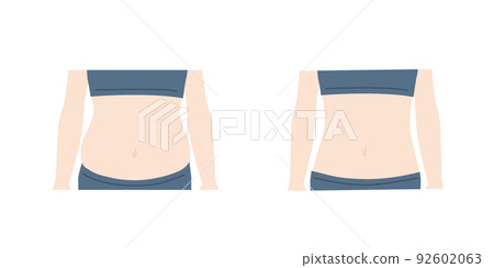 Women's waist body parts constriction slim belly fat luxury meat illustration 92602063