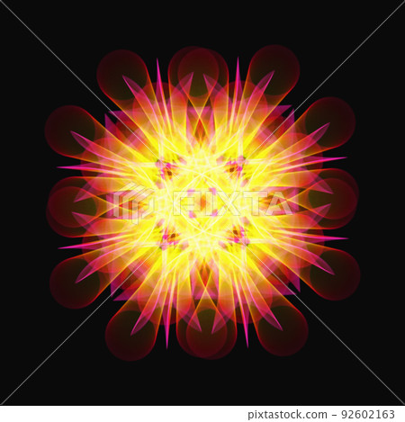 幾何圖案分形圖案曼荼羅彩色圖標 92602163