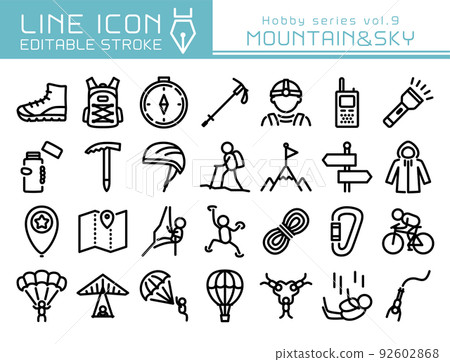 Line icon 愛好系列vol.9 登山/跳傘 Line icon 愛好系列vol.9 登山/跳傘 92602868