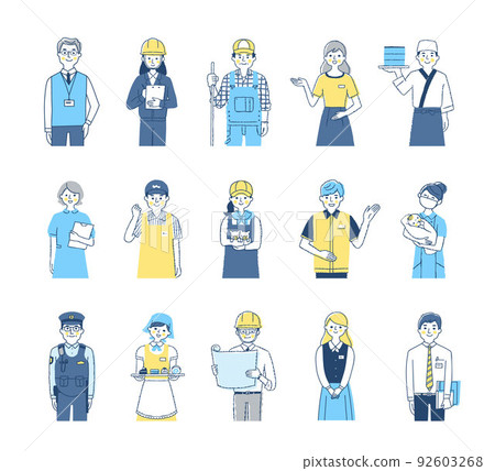 各行各業15人男女上身套裝 各行各業15人男女上身套裝 92603268