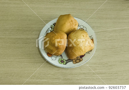 Fried Salapao on the plate popular at thailand Fried Salapao on the plate popular at thailand 92603737