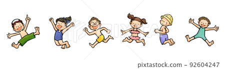 Children jumping (swimsuit set) 92604247