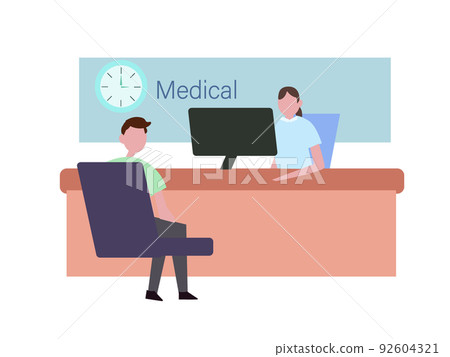 Male who accepts office work Female who does office work Hospital medical examination Medical business illustration Male who accepts office work Female who does office work Hospital medical examination Medical business illustration 92604321