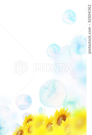 向日葵和肥皂泡背景材料 92604362