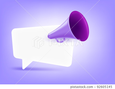Loudspeaker with chat cloud. 3d vector illustration Loudspeaker with chat cloud. 3d vector illustration 92605145