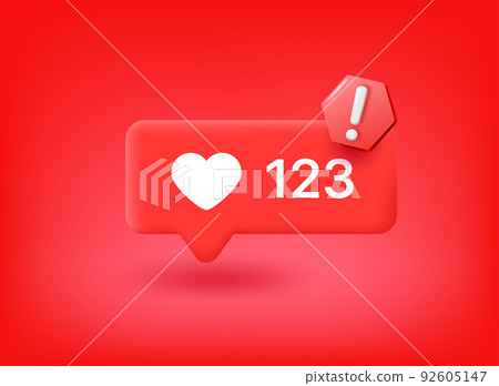 Number of subscribers icon with exclamation point pictogram. Vector 3d illustration Number of subscribers icon with exclamation point pictogram. Vector 3d illustration 92605147