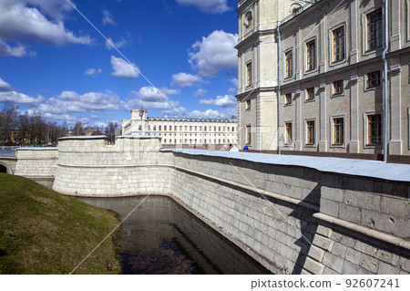 Water moat of the Gatchina Palace. Gatchina. Leningrad region. Russia Water moat of the Gatchina Palace. Gatchina. Leningrad region. Russia 92607241