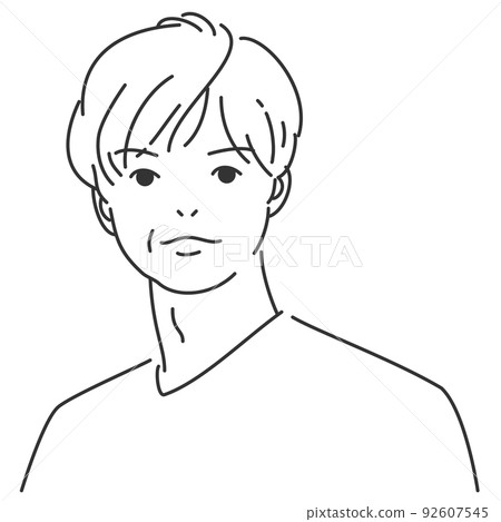 中年男人2 | 透明背景的線條畫 中年男人2 | 透明背景的線條畫 92607545