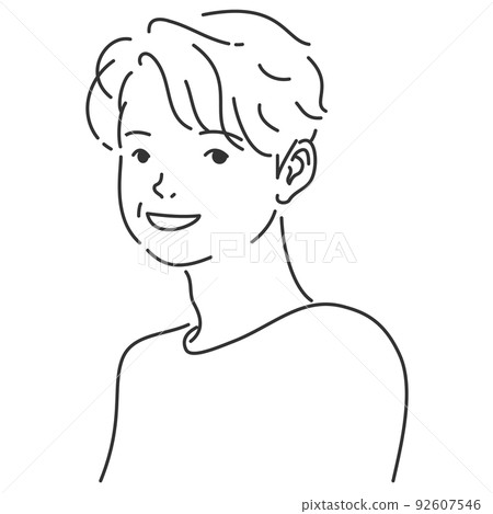 中年男子1 | 透明背景的線條畫 92607546