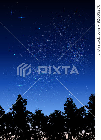 Vector background material_night sky_forest 92609276