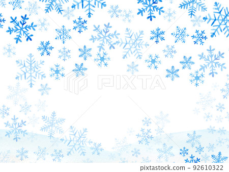 Snow scene hand-painted watercolor illustration 92610322
